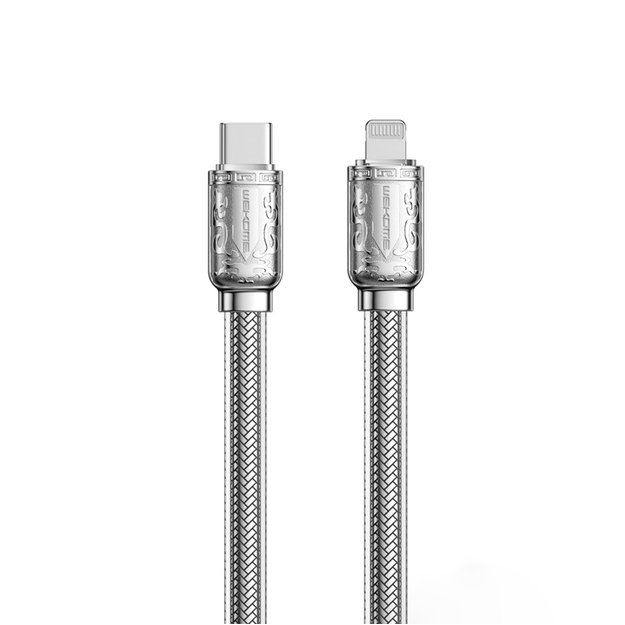 WEKOME WDC-178 Bakin serija – USB-C prie žaibo greito įkrovimo PD jungties laidas 20W greitas įkrovimas 1 m (sidabro spalvos) 7