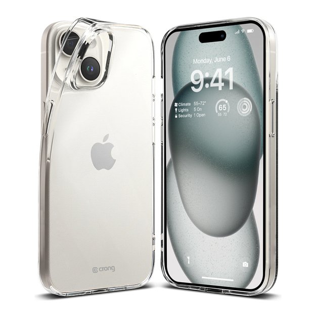 Crong Crystal Slim Cover – iPhone 15 dėklas (skaidrus)