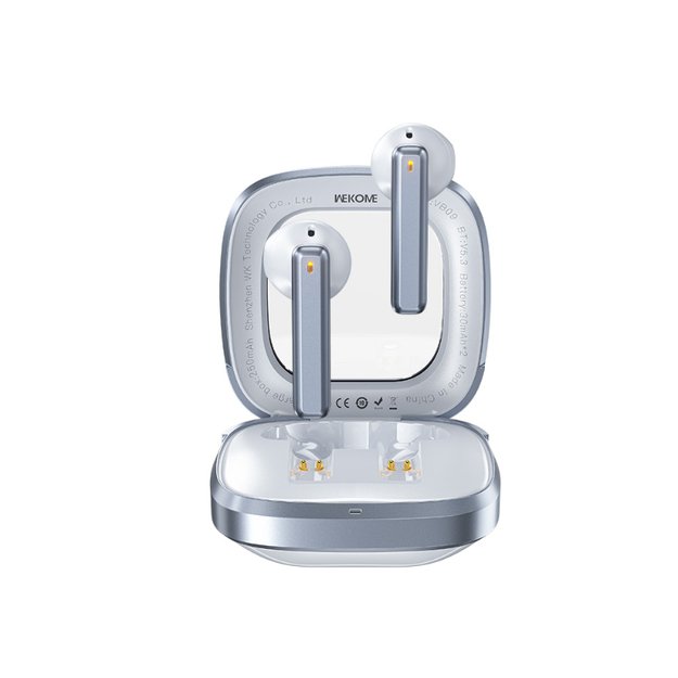 WEKOME VB09 Cyerin serija – Bluetooth belaidės ausinės V5.3 TWS su įkrovimo dėklu (balta) 1