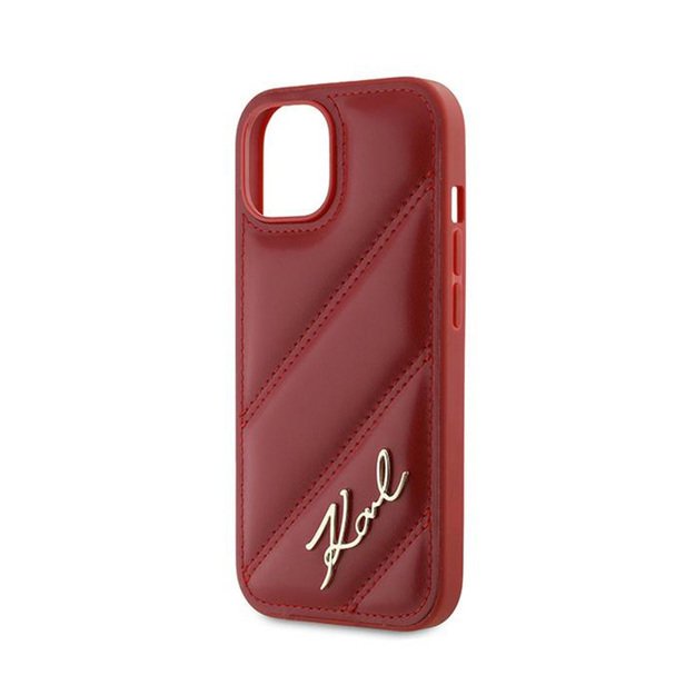 Karl Lagerfeld Diagonal Quilted Script - Case for iPhone 15 / 14 / 13 (Red) 6