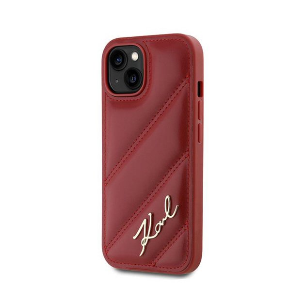 Karl Lagerfeld Diagonal Quilted Script - Case for iPhone 15 / 14 / 13 (Red) 2