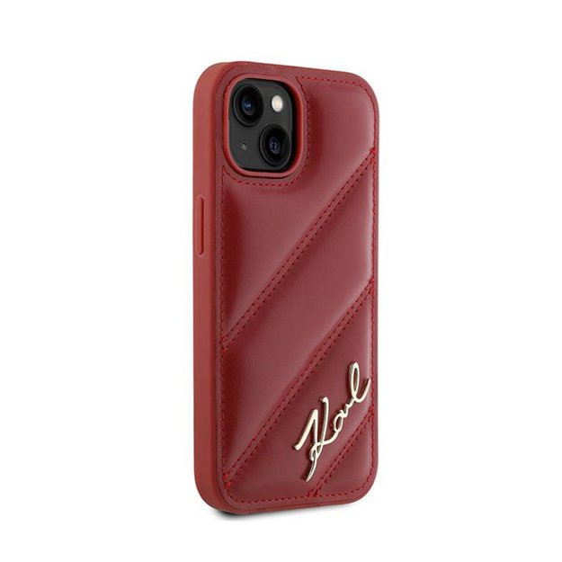 Karl Lagerfeld Diagonal Quilted Script - Case for iPhone 15 / 14 / 13 (Red) 4