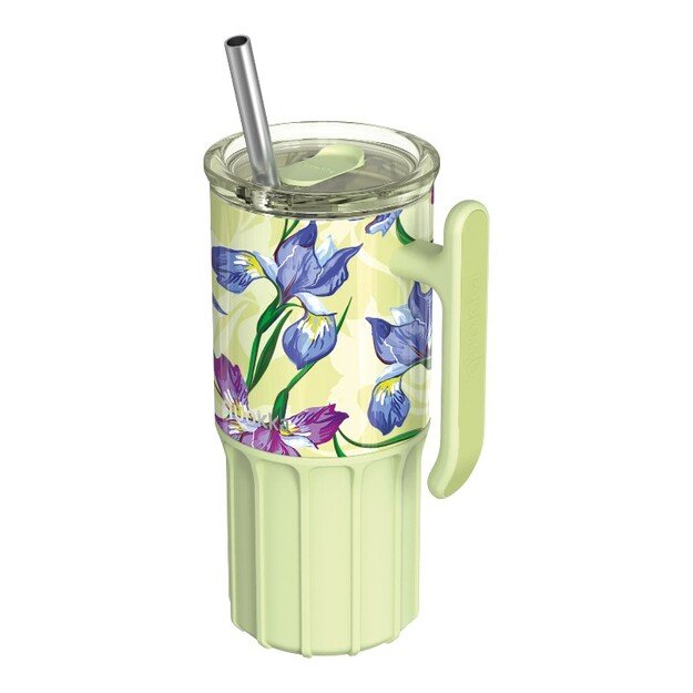 Quokka Umi - Stainless Steel Thermal Mug 720 ml with Straw and Silicone Coaster (Green Tea) 1