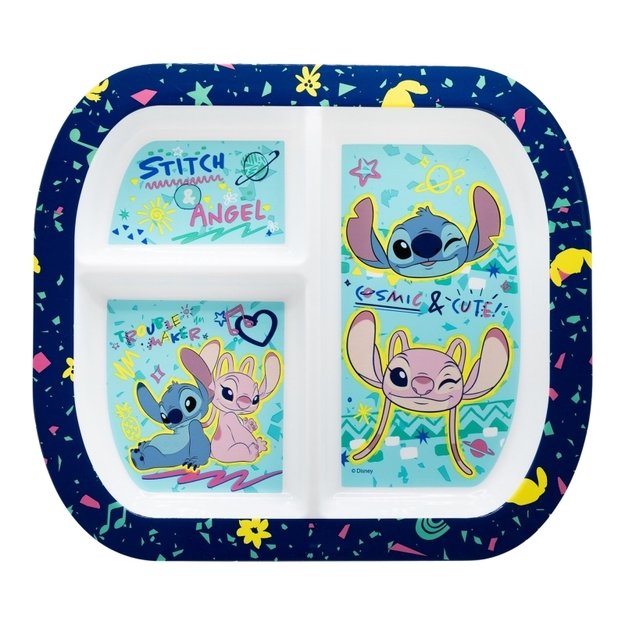 Disney Stitch - Microwave-safe children s plate with compartments from the Stitch & Angel collection (19.5 x 22 cm) 2
