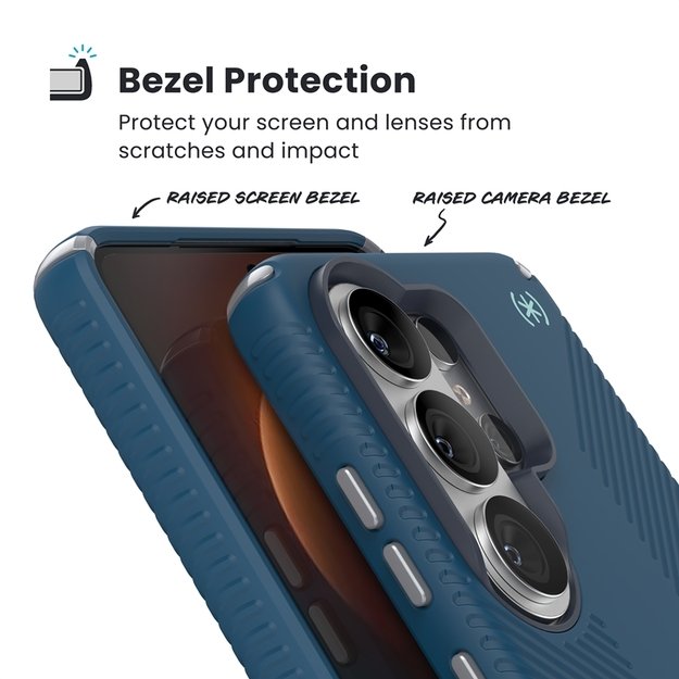 Speck Presidio2 Grip Magnet - Samsung Galaxy S26 Ultra MagSafe Case (Deep Sea/Silver Metallic/Spell Blue) 5