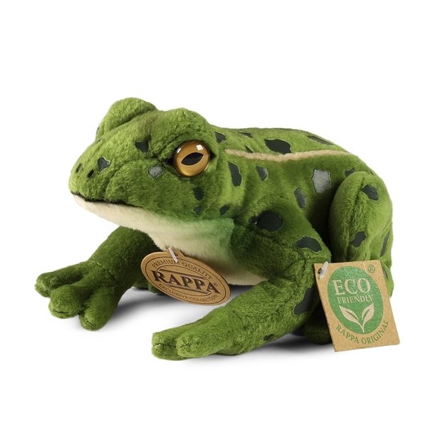 Rappa - Plush realistic green frog stuffed animal 19 cm Eco-Friendly 1