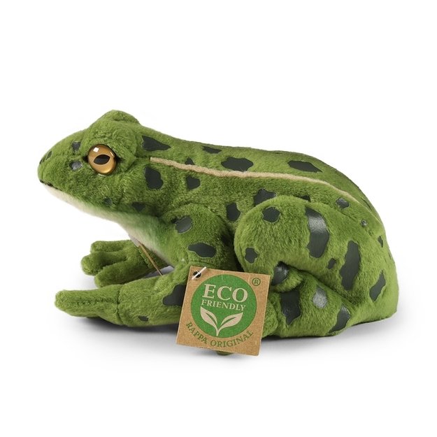 Rappa - Plush realistic green frog stuffed animal 19 cm Eco-Friendly 3