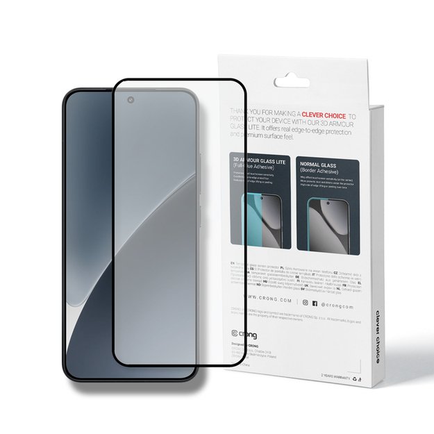 Crong 3D Armour Glass Lite - Full Glue Tempered Glass for Xiaomi 15