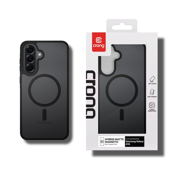 Crong Hybrid Matte Magnetic - MagSafe Case Samsung Galaxy A56 (Black) 6