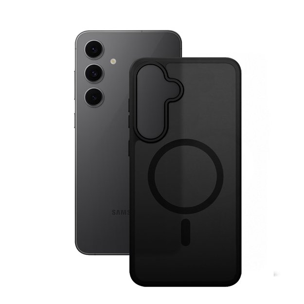 Crong Hybrid Matte Magnetic - MagSafe Case Samsung Galaxy S24 FE (Black) 2