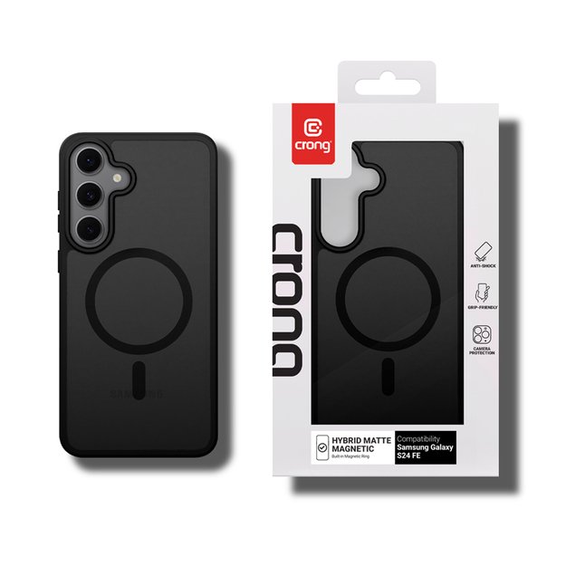 Crong Hybrid Matte Magnetic - MagSafe Case Samsung Galaxy S24 FE (Black) 6
