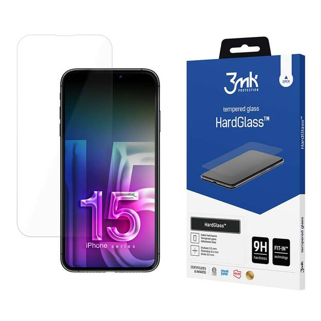 3mk HardGlass – grūdintas stiklas, skirtas iPhone 15 Plus 3