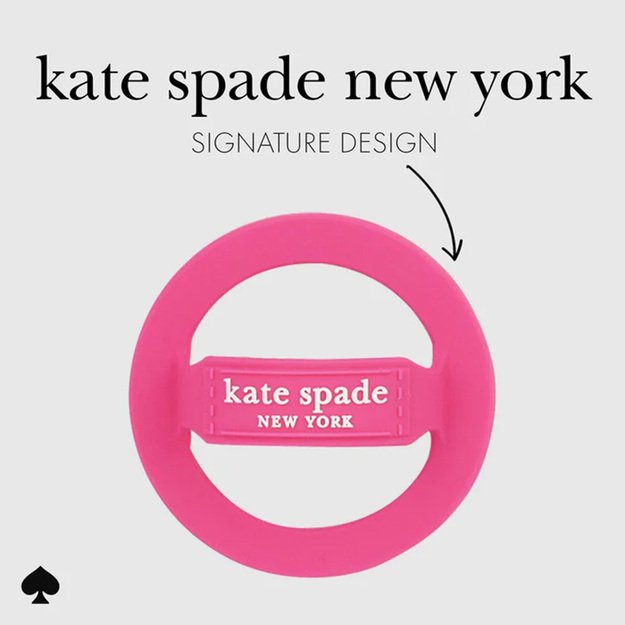 Kate Spade Niujorko magnetinė kilpa - MagSafe pirštų laikiklis (Pom Pom Pink)