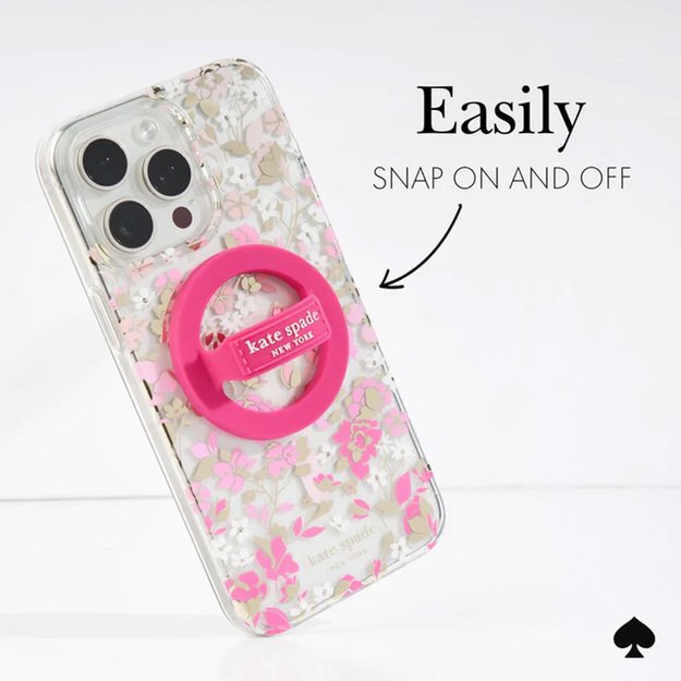 Kate Spade Niujorko magnetinė kilpa - MagSafe pirštų laikiklis (Pom Pom Pink) 21