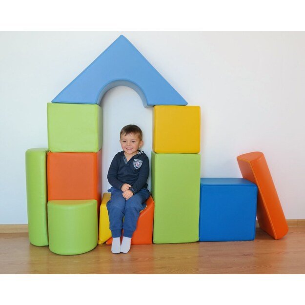 Foam Blocks &ndash; Giant Building Set 11 pcs yellow-green-orange-light blue 2