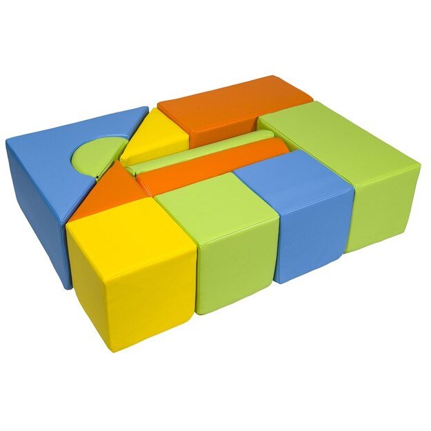 Foam Blocks &ndash; Giant Building Set 11 pcs yellow-green-orange-light blue 1