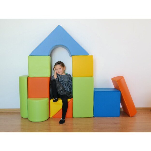 Foam Blocks &ndash; Giant Building Set 11 pcs yellow-green-orange-light blue 3