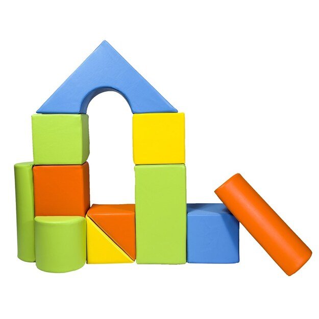Foam Blocks &ndash; Giant Building Set 11 pcs yellow-green-orange-light blue