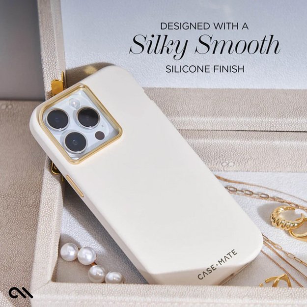 Case-Mate Silicone MagSafe – dėklas iPhone 15 Pro (smėlio spalvos) 11