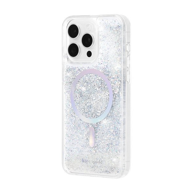 Kate Spade New York Liquid Glitter MagSafe – iPhone 15 Pro dėklas (opalinis blizgus)