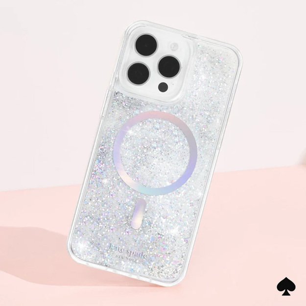 Kate Spade New York Liquid Glitter MagSafe – iPhone 15 Pro dėklas (opalinis blizgus)