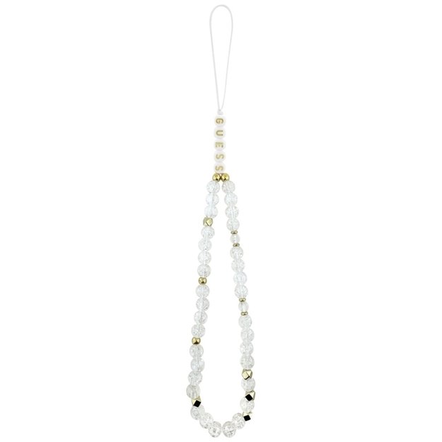 Guess IML Flowers Electro Pearl Strap MagSafe - Case iPhone 17 Pro Max (white)