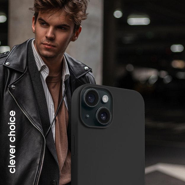 Crong Color Cover – iPhone 15 dėklas (juodas)