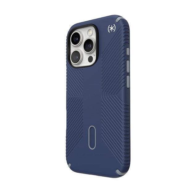 Speck Presidio2 Grip ClickLock & MagSafe – dėklas, skirtas iPhone 16 Pro (pakrantės mėlyna / dulkių pilka / balta)