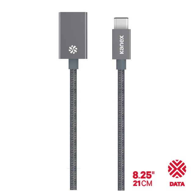 Kanex DuraBraid™ adapteris – USB-C į USB 3.0 tipo aliuminio adapteris (Space Grey) 5