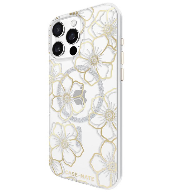 Case-Mate Floral Gems MagSafe – dėklas, skirtas iPhone 16 Pro Max (auksinis)