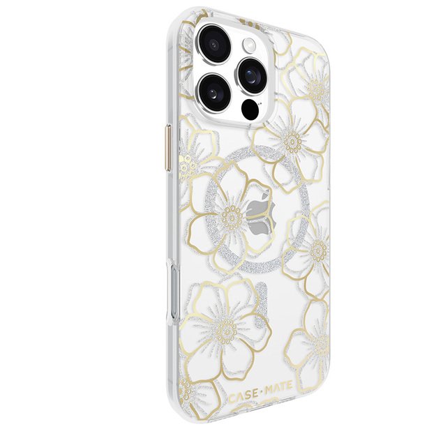 Case-Mate Floral Gems MagSafe – dėklas, skirtas iPhone 16 Pro Max (auksinis)