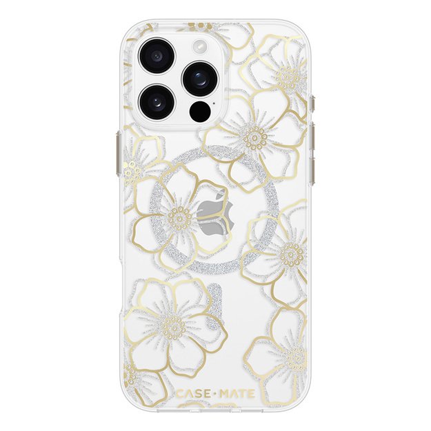 Case-Mate Floral Gems MagSafe – dėklas, skirtas iPhone 16 Pro Max (auksinis)