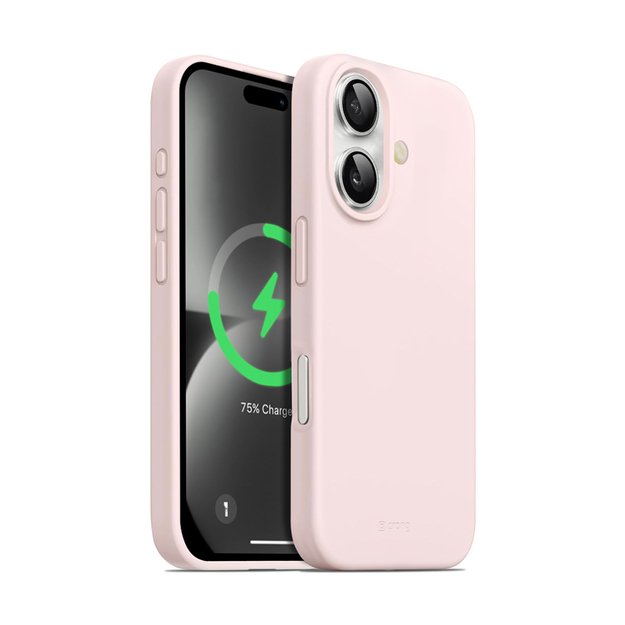 Crong Color Cover Magnetic – dėklas, skirtas iPhone 16 MagSafe (smėlio rožinis)