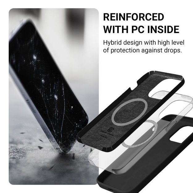 Crong Color Cover Magnetic – dėklas, skirtas iPhone 16 MagSafe (smėlio rožinis)