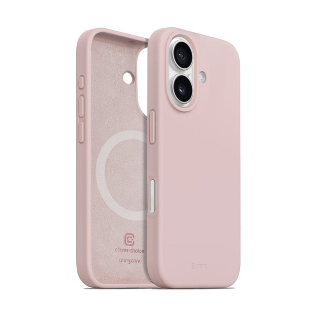 Crong Color Cover Magnetic – dėklas, skirtas iPhone 16 MagSafe (smėlio rožinis)