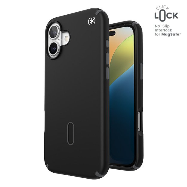 Speck Presidio2 Pro ClickLock & MagSafe – dėklas, skirtas iPhone 16 Plus (juodas / šiferio pilkas / baltas)