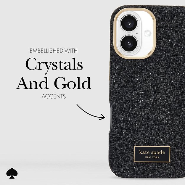 Kate Spade New York Crystal Pave MagSafe – dėklas, skirtas iPhone 16 (Nightfall)