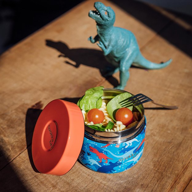 Quokka Whim Kids Food Jar - terminė priešpiečių dėžutė / vaikų pietų termosas 369 ml (Dinozauras)