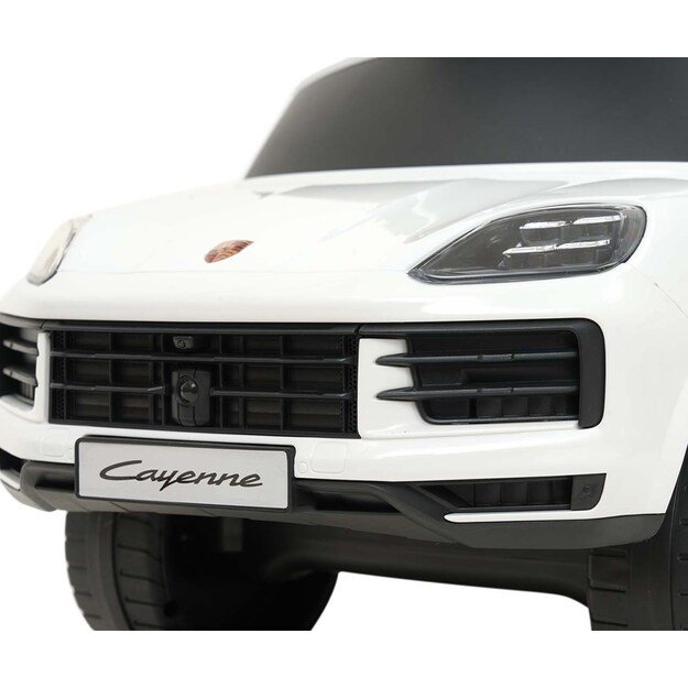 Milly Mally Porsche Cayenne white ride-on car with guide rod