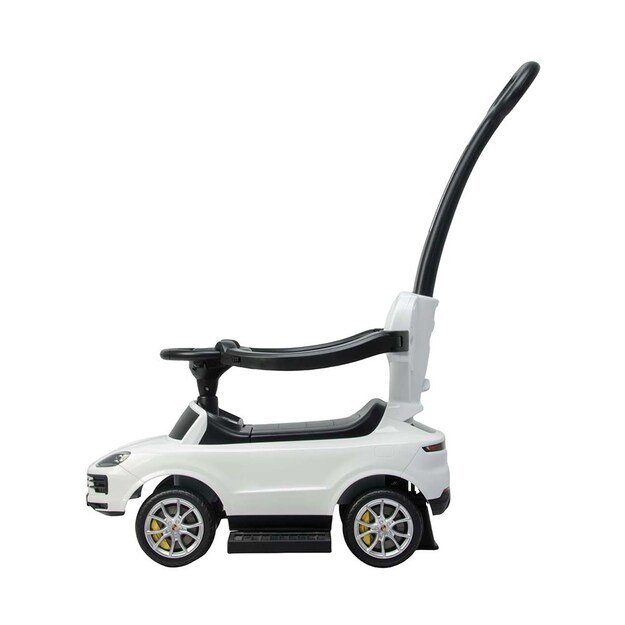 Milly Mally Porsche Cayenne white ride-on car with guide rod