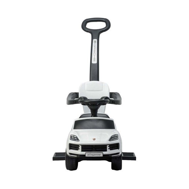 Milly Mally Porsche Cayenne white ride-on car with guide rod