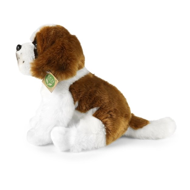 Rappa - Plush realistic St. Bernard dog mascot sitting 30 cm Eco-Friendly