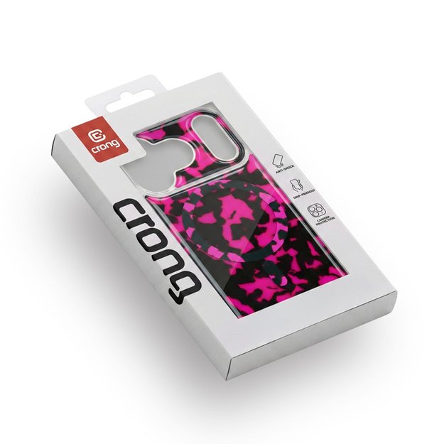 Crong Deluxe MAG Cover - iPhone 17 MagSafe Case (Pink Tortoise)
