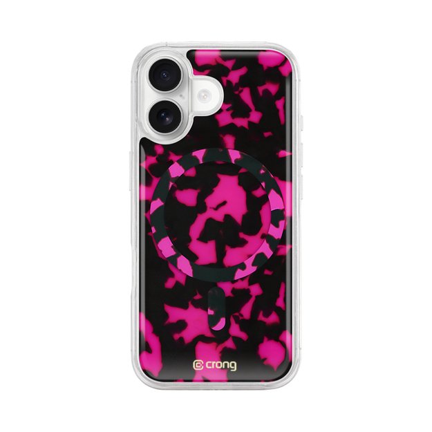 Crong Deluxe MAG Cover - iPhone 17 MagSafe Case (Pink Tortoise)