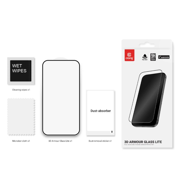 Crong 3D Armour Glass Lite - Full Glue Tempered Glass for Honor 600 Lite 5G