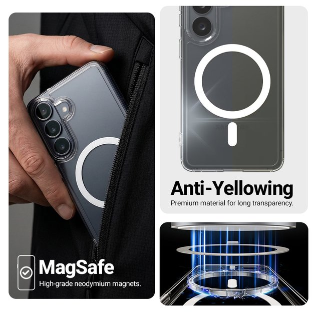 Crong Hybrid Clear Magnetic - MagSafe Honor 600 Lite 5G Case (Transparent)