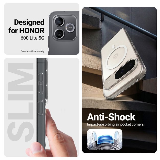 Crong Hybrid Clear Magnetic - MagSafe Honor 600 Lite 5G Case (Transparent)