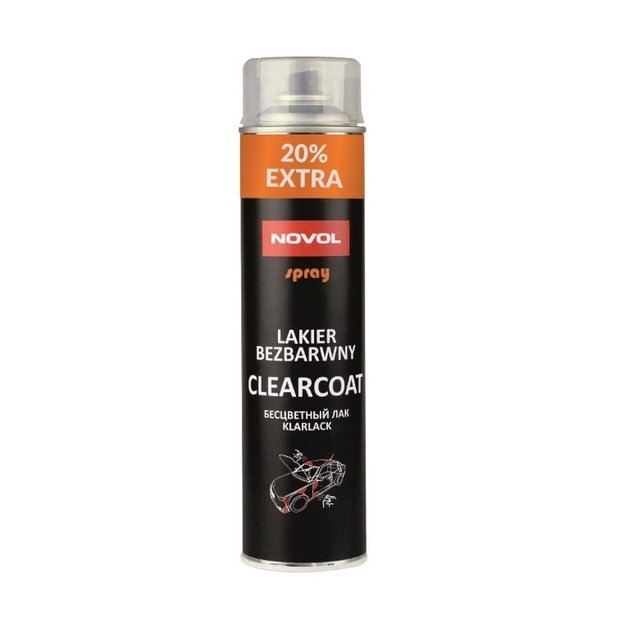 Skaidrus aerozolinis lakas SPRAY CLEARCOAT 600ml │Novol  