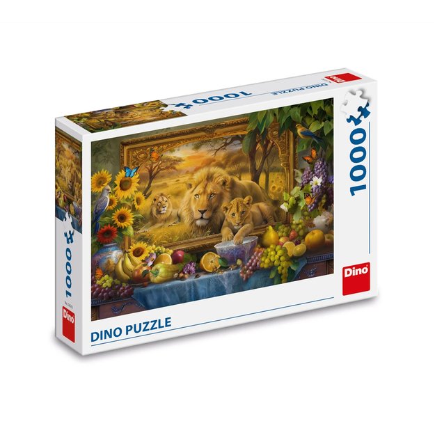 Dino Puzzle 1000 Pieces: Lions awaken to life