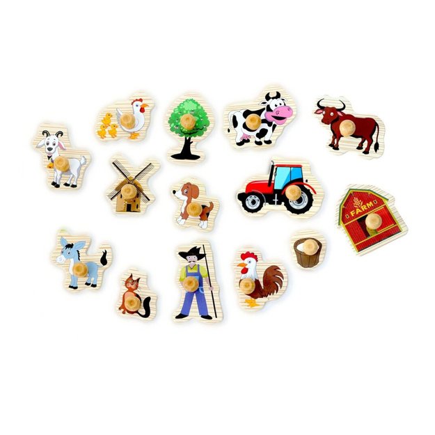 2Kids Toys Wooden puzzle Farm 14 pieces